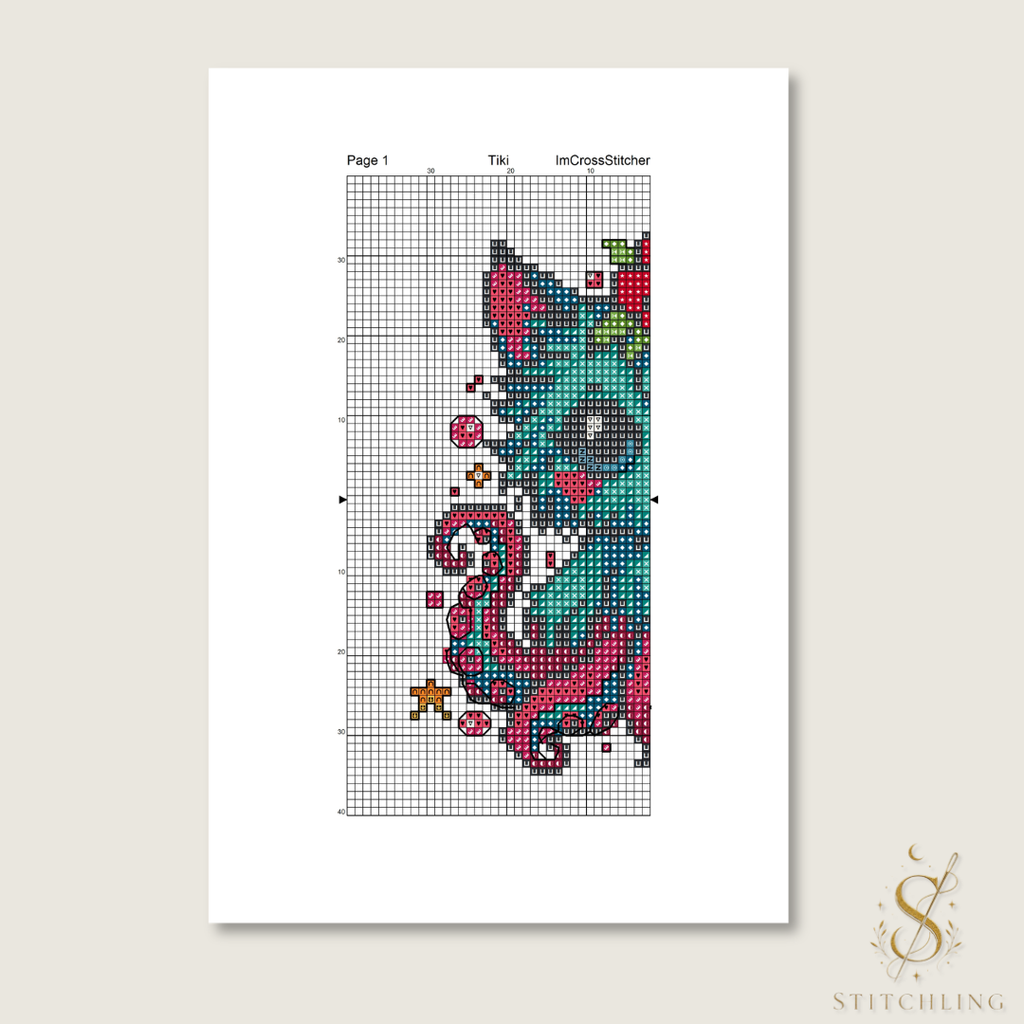PDF cross stitch pattern bundle including color charts, DMC guides and Pattern Keeper files.