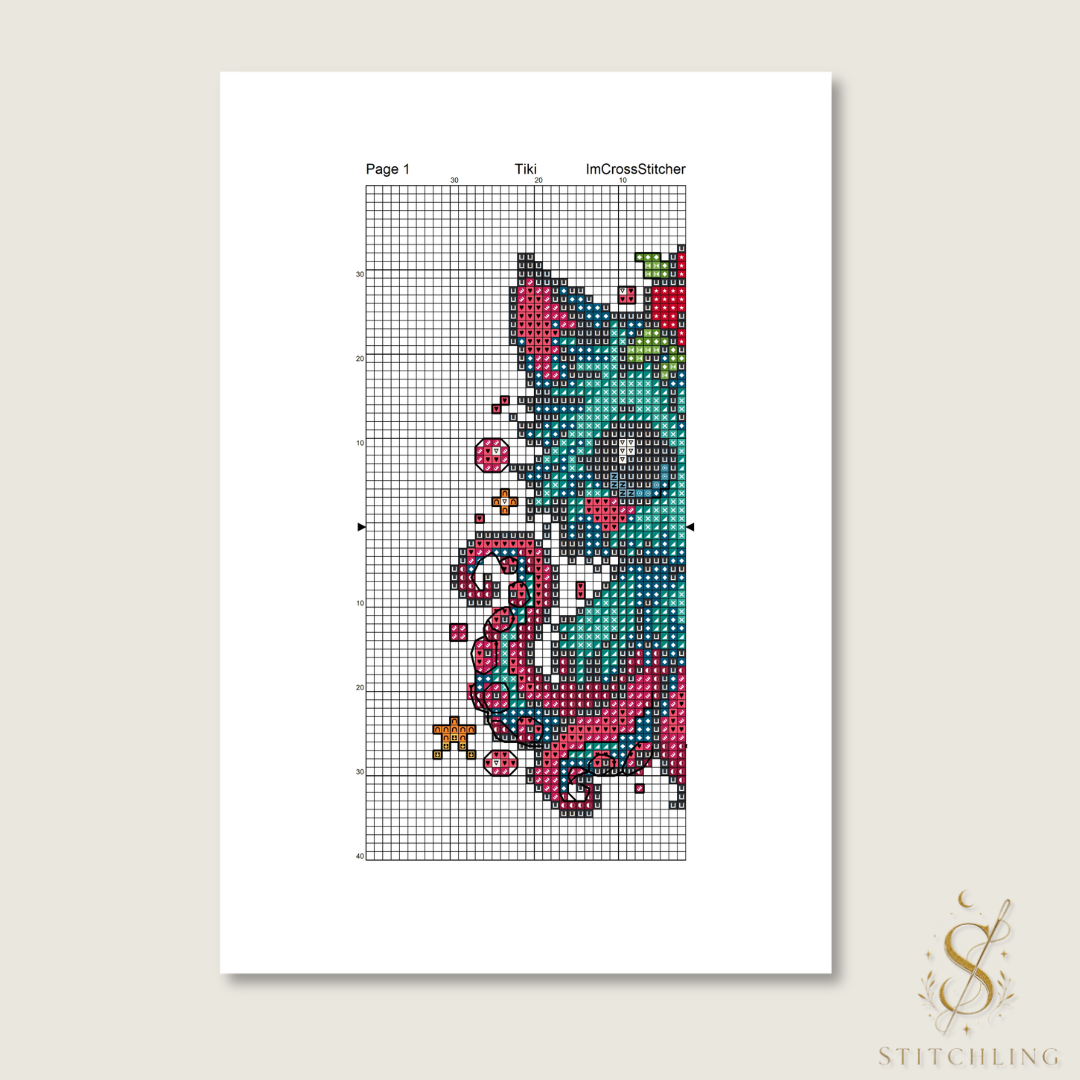 PDF cross stitch pattern bundle including color charts, DMC guides and Pattern Keeper files.